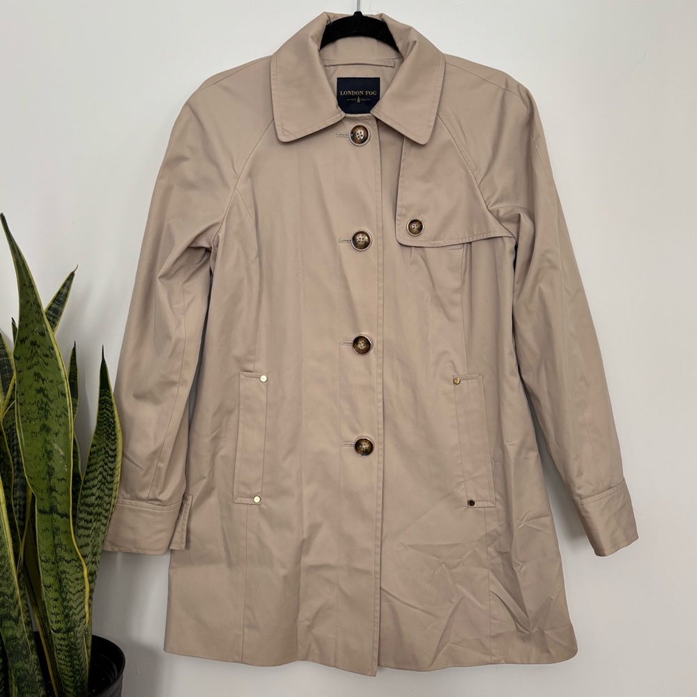 London Fog Tan Trench Coat - Picture 2 of 10